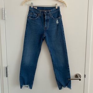 Levi’s 501 original cropped jeans in size 24W x 26L
